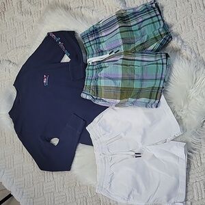 Vineyard Vines Boys Clothing Lot Size M 14 Long Sleeve Whale Tee + 2 Shorts Prep